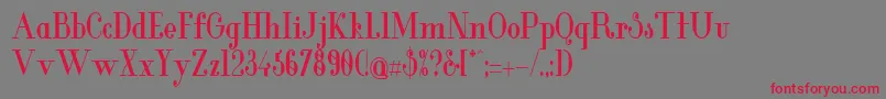 GlamorBoldcondensed Font – Red Fonts on Gray Background