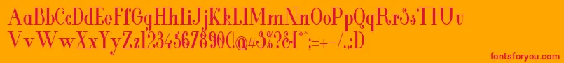 GlamorBoldcondensed Font – Red Fonts on Orange Background