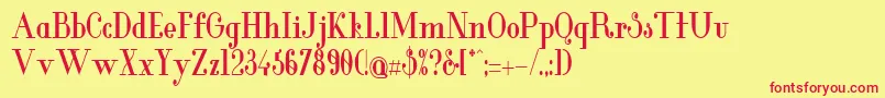 GlamorBoldcondensed Font – Red Fonts on Yellow Background