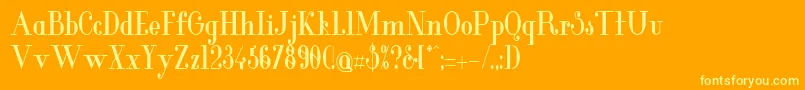 GlamorBoldcondensed Font – Yellow Fonts on Orange Background