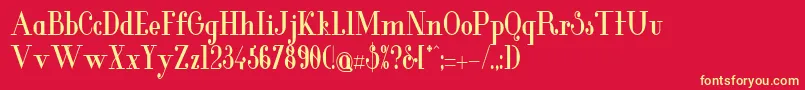 GlamorBoldcondensed Font – Yellow Fonts on Red Background