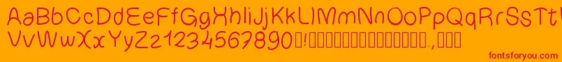 Chouchou Font – Red Fonts on Orange Background