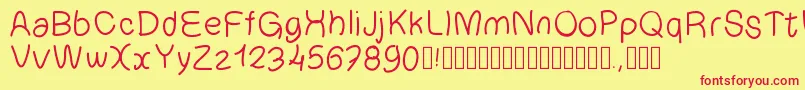 Chouchou Font – Red Fonts on Yellow Background