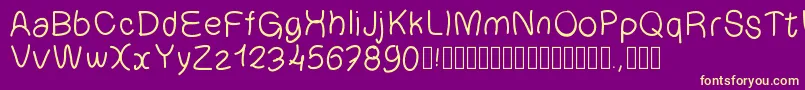 Chouchou Font – Yellow Fonts on Purple Background