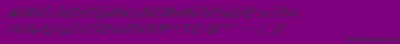 Шрифт SfFoxboroScriptExtendedItalic – чёрные шрифты на фиолетовом фоне