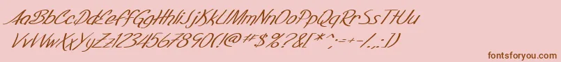 SfFoxboroScriptExtendedItalic Font – Brown Fonts on Pink Background