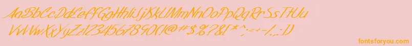 SfFoxboroScriptExtendedItalic Font – Orange Fonts on Pink Background