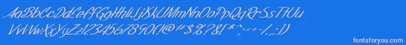 SfFoxboroScriptExtendedItalic Font – Pink Fonts on Blue Background