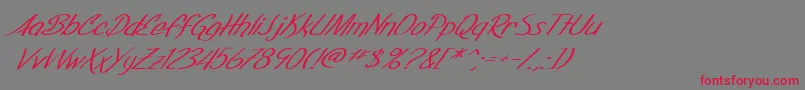 SfFoxboroScriptExtendedItalic Font – Red Fonts on Gray Background