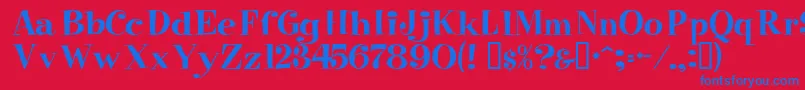 フォントRaskin – 赤い背景に青い文字