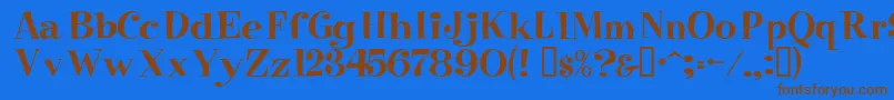 Raskin Font – Brown Fonts on Blue Background