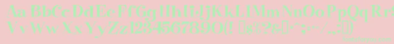 フォントRaskin – ピンクの背景に緑の文字