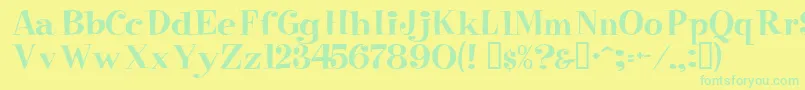 Raskin Font – Green Fonts on Yellow Background