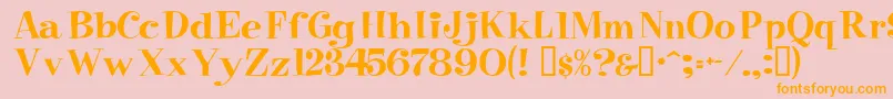 Raskin-fontti – oranssit fontit vaaleanpunaisella taustalla