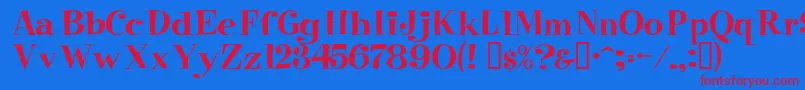 More about Raskin Font Raskin Font – Red Fonts on Blue Background