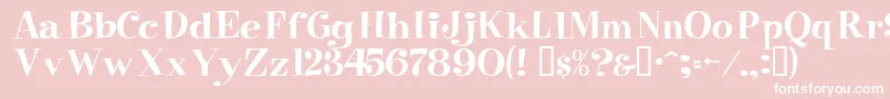 Saiba mais sobre a fonte Raskin Fonte Raskin – fontes brancas em um fundo rosa