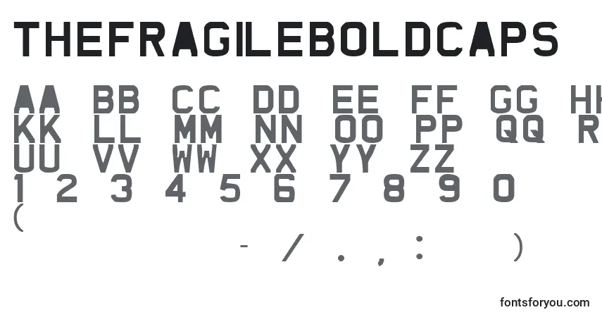 Шрифт TheFragileBoldCaps – алфавит, цифры, специальные символы