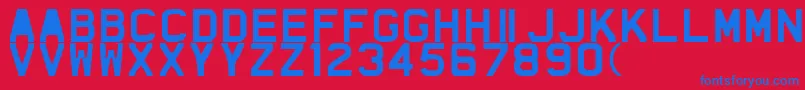 TheFragileBoldCaps Font – Blue Fonts on Red Background