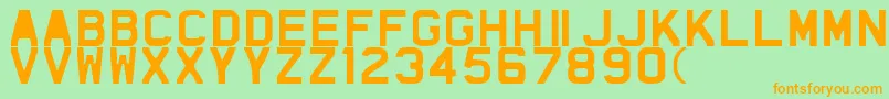 TheFragileBoldCaps Font – Orange Fonts on Green Background