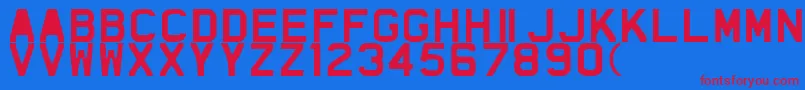 TheFragileBoldCaps Font – Red Fonts on Blue Background