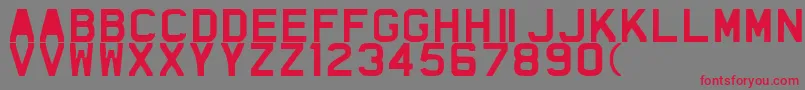 TheFragileBoldCaps Font – Red Fonts on Gray Background