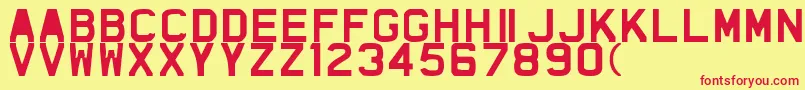 TheFragileBoldCaps Font – Red Fonts on Yellow Background