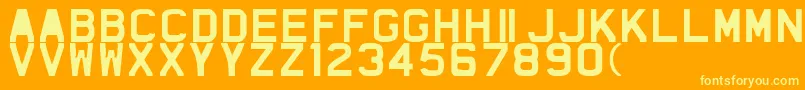 TheFragileBoldCaps Font – Yellow Fonts on Orange Background