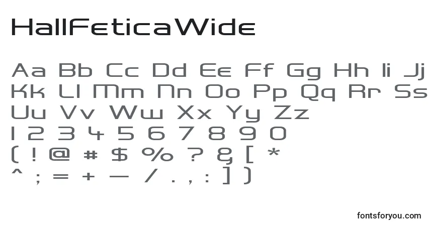 Шрифт HallFeticaWide – алфавит, цифры, специальные символы