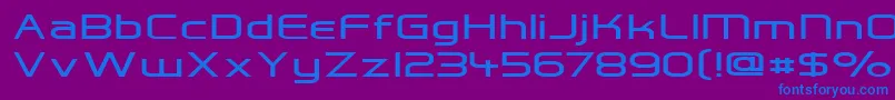 HallFeticaWide Font – Blue Fonts on Purple Background