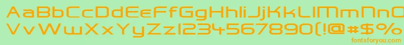 HallFeticaWide Font – Orange Fonts on Green Background