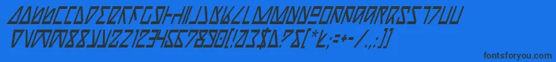 Шрифт NickTurboCondensedItalic – чёрные шрифты на синем фоне