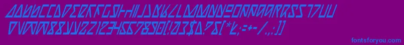 NickTurboCondensedItalic Font – Blue Fonts on Purple Background