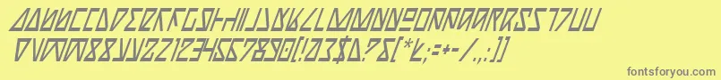 Шрифт NickTurboCondensedItalic – серые шрифты на жёлтом фоне
