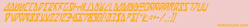 NickTurboCondensedItalic-Schriftart – Orangefarbene Schriften auf rosa Hintergrund