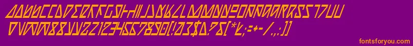 NickTurboCondensedItalic Font – Orange Fonts on Purple Background