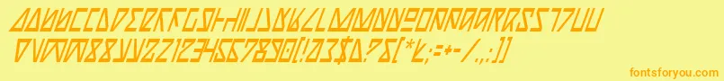 NickTurboCondensedItalic Font – Orange Fonts on Yellow Background