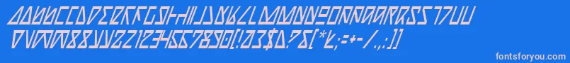 フォントNickTurboCondensedItalic – ピンクの文字、青い背景