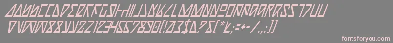 NickTurboCondensedItalic-Schriftart – Rosa Schriften auf grauem Hintergrund