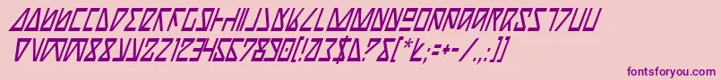 NickTurboCondensedItalic-Schriftart – Violette Schriften auf rosa Hintergrund