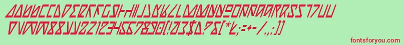 フォントNickTurboCondensedItalic – 赤い文字の緑の背景
