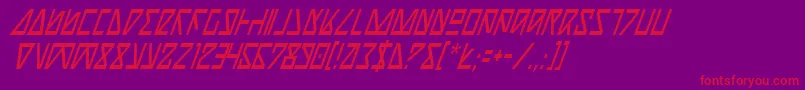 NickTurboCondensedItalic Font – Red Fonts on Purple Background