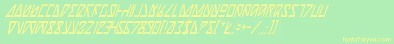 NickTurboCondensedItalic Font – Yellow Fonts on Green Background