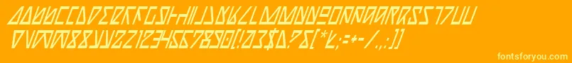 フォントNickTurboCondensedItalic – オレンジの背景に黄色の文字