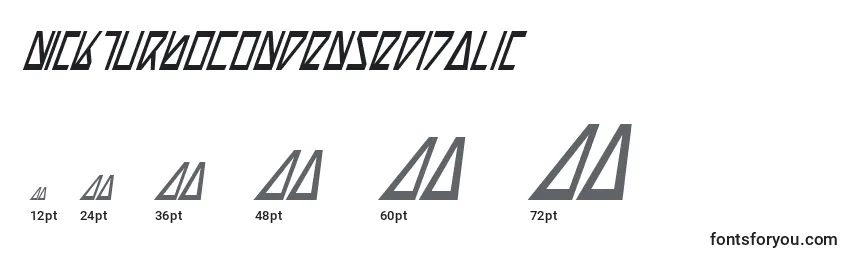 NickTurboCondensedItalic Font Sizes
