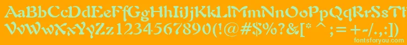 Freeform721BoldBt Font – Green Fonts on Orange Background