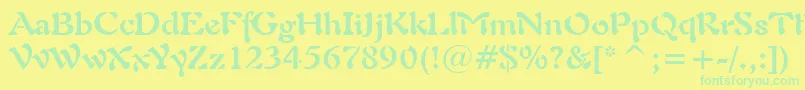 Freeform721BoldBt Font – Green Fonts on Yellow Background