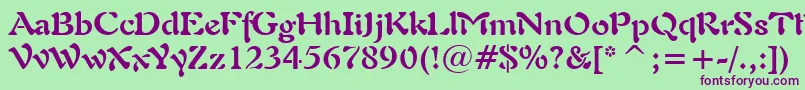 Freeform721BoldBt Font – Purple Fonts on Green Background