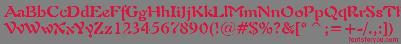Freeform721BoldBt Font – Red Fonts on Gray Background