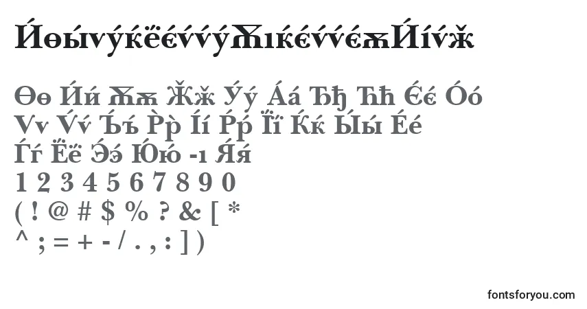 Czcionka BaskervilleCyrillicBold – alfabet, cyfry, specjalne znaki