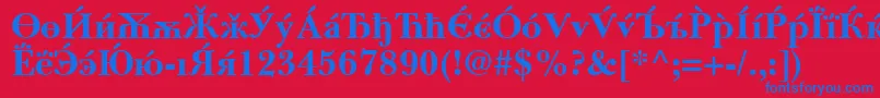 BaskervilleCyrillicBold Font – Blue Fonts on Red Background